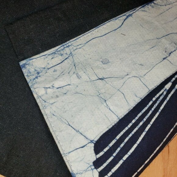 Vintage Batik Wall Hanging Pair Tapestry Bouyei Folk Art Tibetan Handmade Beaded - Picture 6 of 8